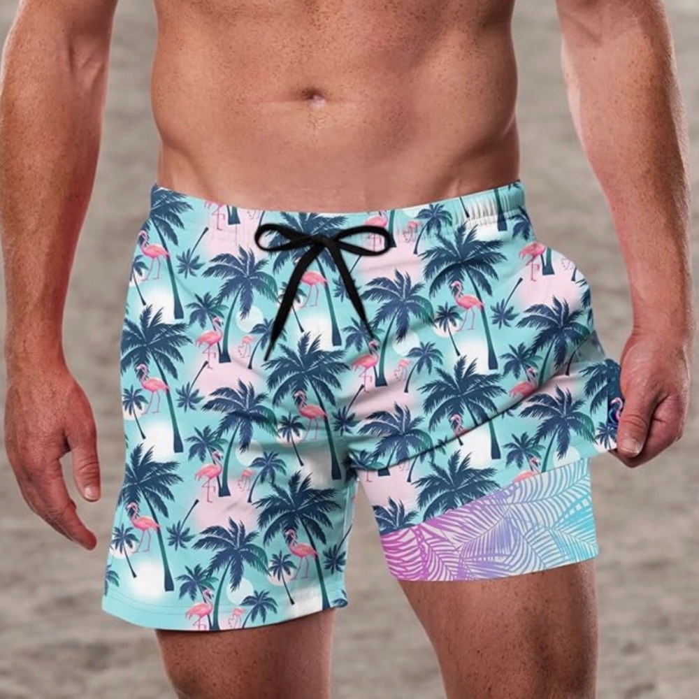 Mens Swim Trunks With Compression Liner size large
